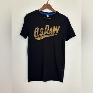 G-Star Men's Black Tee with Camo Logo